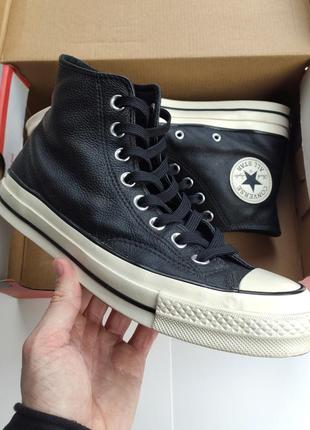 Шкіряні кеди converse chuck 70 - high black leather