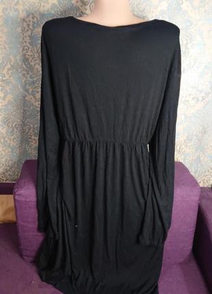 Черное женское платье свободного фасона большой размер батал 52 /542 фото