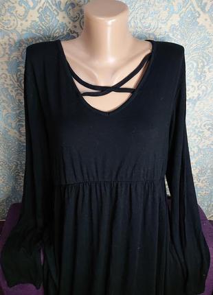Черное женское платье свободного фасона большой размер батал 52 /545 фото