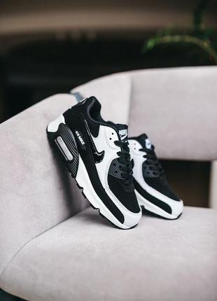 Дитячi кросiвки nike air max 90 black white чорні з білим