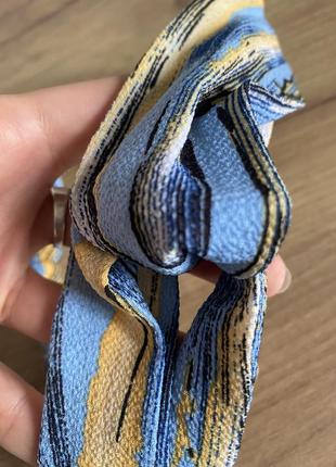 Сине-желтая чалма текстильная резинка повязка классика солоха на голову4 фото