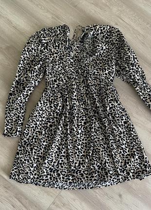 Хлопковое платье леопардовый принт3 фото