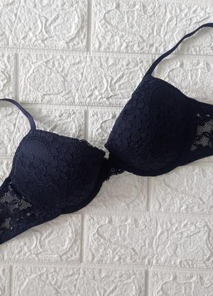 Бюстгальтер пуш ап синий р.80/в 75/с