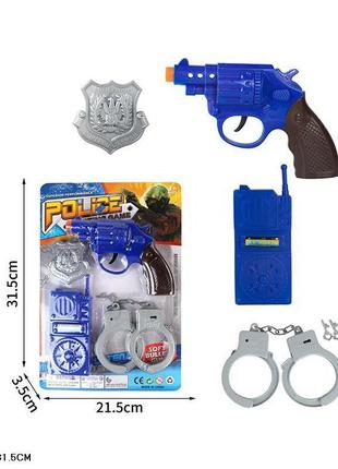 Игрушечный полицейский набор арт. 99p-36a (168шт/2)  пистолет, наручники, значок, планш. 21,5*3*31,5см