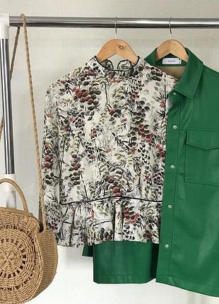 Красивая белая блуза в цветочный принт zara 🤍🌿