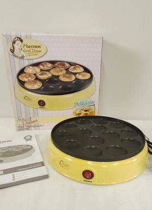 Апарат для випічки олад'їв,оладниця bestron poffertjes maker apfm700sd (yellow)