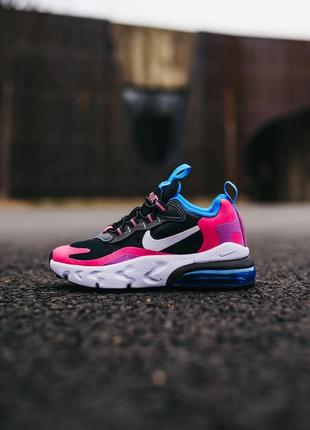 Дитячi кросiвки nike air max 270 react рожеві з чорним та синім