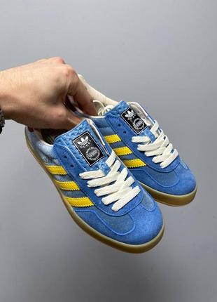 Кроссовки в стиле adidas x gucci gazelle blue женские2 фото