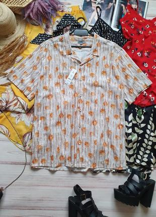 Натуральная коттоновая хлопковая летняя рубашка с апельсинами2 фото