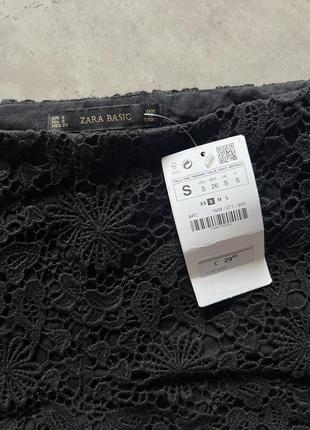 Нові шорти zara жіночі бавовна мереживні ажурні чорні з біркою s9 фото