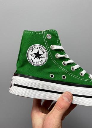 👽 converse chuck taylor all star platform green новинка жіночі високі зелені трендові кеді конверс на масивній підошві весна літо зелені кеди