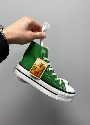 👽 converse chuck taylor all star platform green новинка женские высокие зеленые трендовые кеди конверс на высокой подошве весна лето зелени кеды5 фото