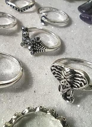 Великий набір 13 шт фалангових кілець перснів квіти слон рука будди бохо етно індія - ко...
