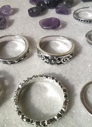 Великий набір 13 шт фалангових кілець перснів квіти слон рука будди бохо етно індія - ко...