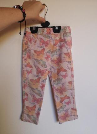 Весняні брюки george на 1-2 роки котонові штани на дівчинку 18-24 місяців 86-92 см зросту1 фото