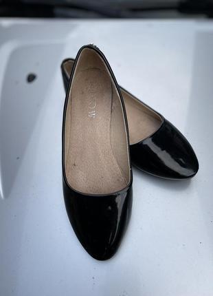 Балетки, туфлі зі штучної лакованої шкіри, 36 розмір6 фото