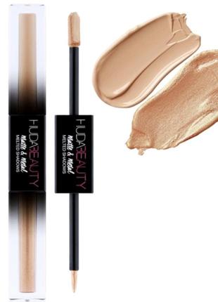 Huda beauty matte & metal melted eyeshadows bamboo hoops - жидкие тени