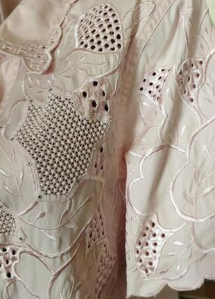 Коттоновая блуза пудрового цвета р.4xl(на 52-54) "lafei nier"4 фото