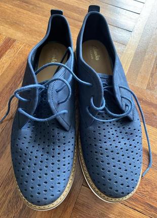 Туфлі шкіряні літні на шнурках clark’s artisan 37,5