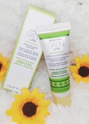 Цукровий скраб для губ satin lips "білий чай і цитрус" mary kay