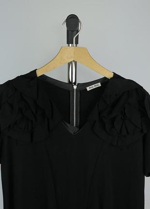 Женское миди платье miu miu by prada black stretch midi dress3 фото