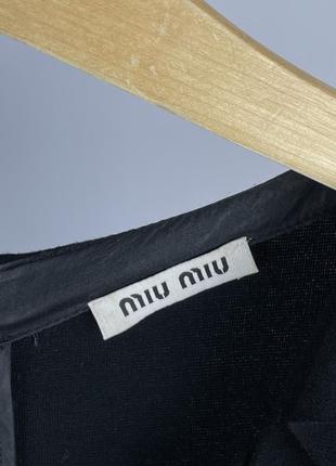 Женское миди платье miu miu by prada black stretch midi dress8 фото