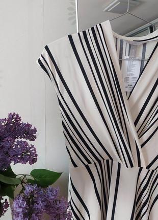 Вишукана сукня від h&m у вертикальну смужку чорно-біле5 фото