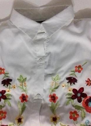 Шикарная рубашка блуза макси boohoo c вышивкой3 фото