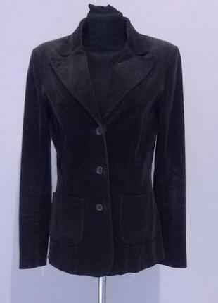 Вельветовый черный пиджак