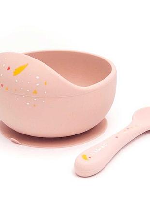 Набір посуду oribel cocoon 2 предмета – ложка та миска pink