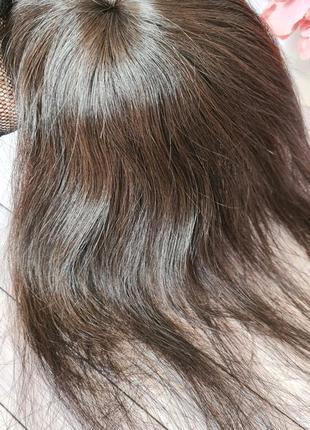 Полупарик накладка топпер шиньон 100% натуральный волос10 фото