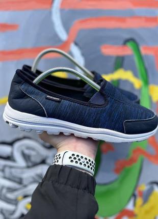 Skechers летние кроссовки 39 размер мокасины темно-синие