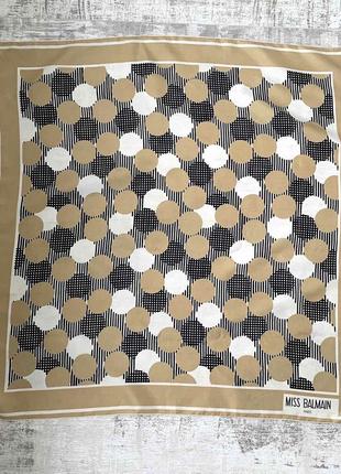 Винтажный шелковый платок miss balmain paris 100 % шелк