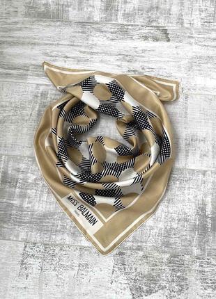 Винтажный шелковый платок miss balmain paris 100 % шелк