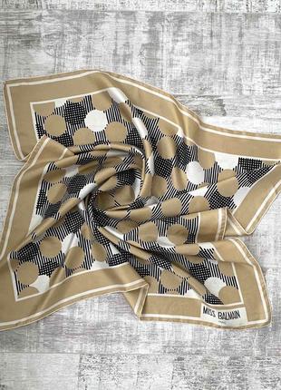 Винтажный шелковый платок miss balmain paris 100 % шелк