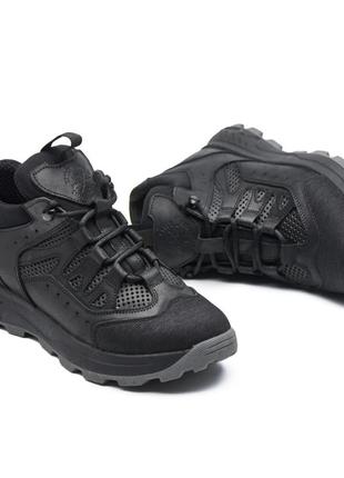 Кроссовки тактические чёрные из натуральной кожи, татическая военная обувь 39-452 фото