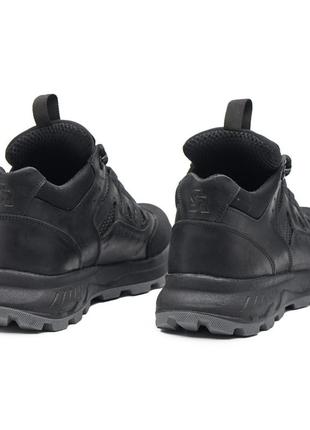 Кроссовки тактические чёрные из натуральной кожи, татическая военная обувь 39-457 фото