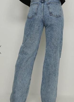 Na-kd новые 32/34 размер джинсы прямие палаццо оригинал джинсы клеш рваные na-kd на девочку высокую3 фото