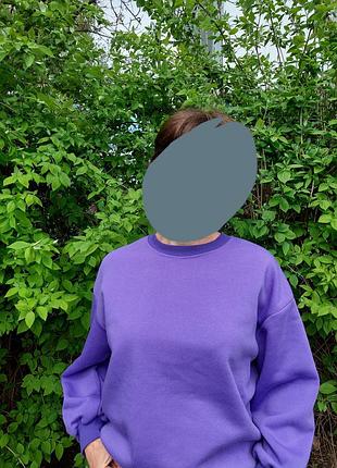 Актуальний трендовий фіолетовий світшот пайта толстовка оферсайз худі в стилі bershka zara h&m shein
