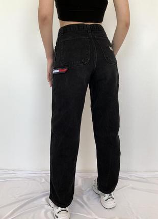 Vintage tommy hilfiger jeans 90s black womens carpenter винтаж женские черные штаны брюки джинсы томми хилфигер оригинал размер с s