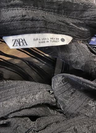 Ефектна чорна блуза з органзи zara7 фото