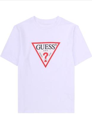 Біла жіноча футболка з логотипом у стилі guess2 фото