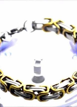 Чоловічий браслет steel rage silver-gold зі сталі
