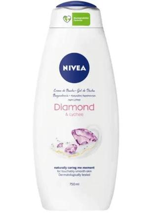 Гель-догляд для душу nivea care&diamond, 750 мл