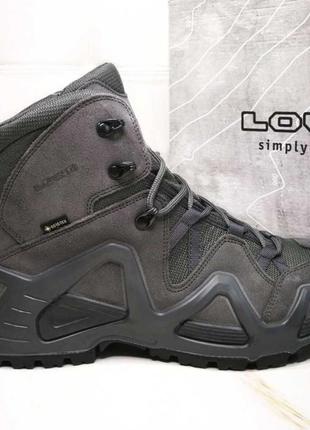 Ботинки lowa zephyr mid, сірі wolf/сірі на гортексі р.41