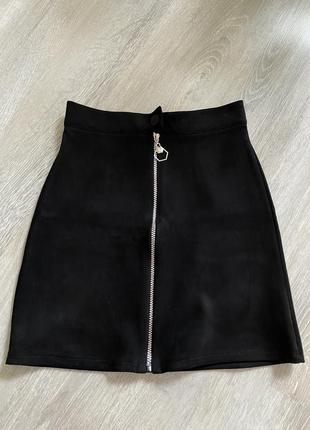 Юбка замш