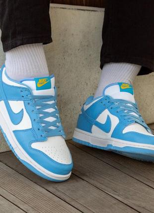 Мужские голубые кожаные кроссовки nike sb dunk low pro 🆕 найк сб данк