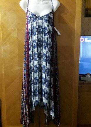 Брендовое новое 100% летнее длинное платье сарафан в этно стиле р.14 от matalan papaya7 фото
