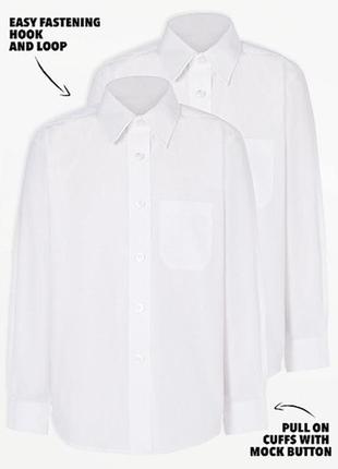 Белая школьная рубашка с длинным рукавом george