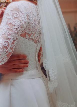 + подарунок /королівський атлас/ весільна сукня/кишені!!!2 фото